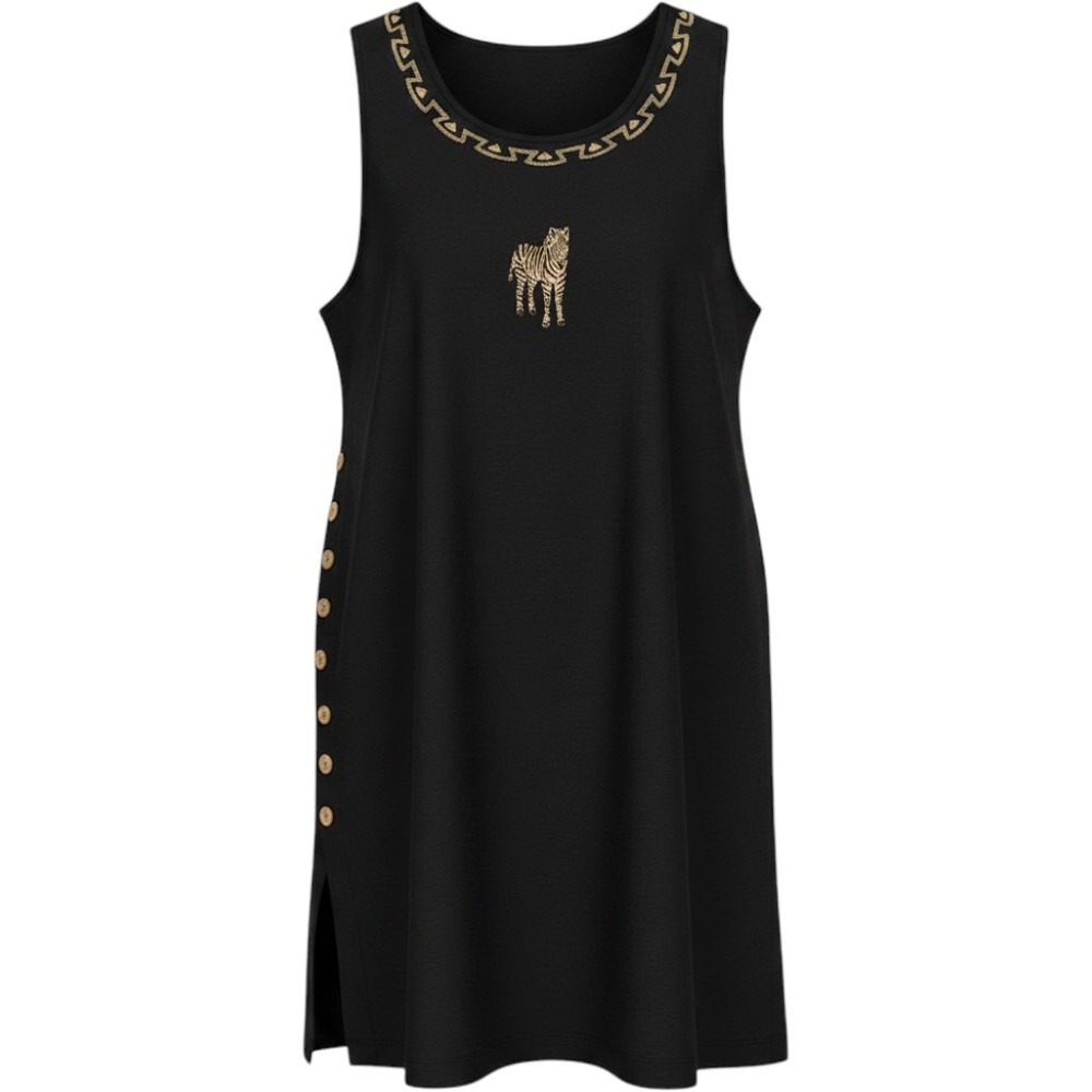 Maggie Barnes Womens Dress Jumper Size 26W Black Zebra‎ Summer Lagenlook